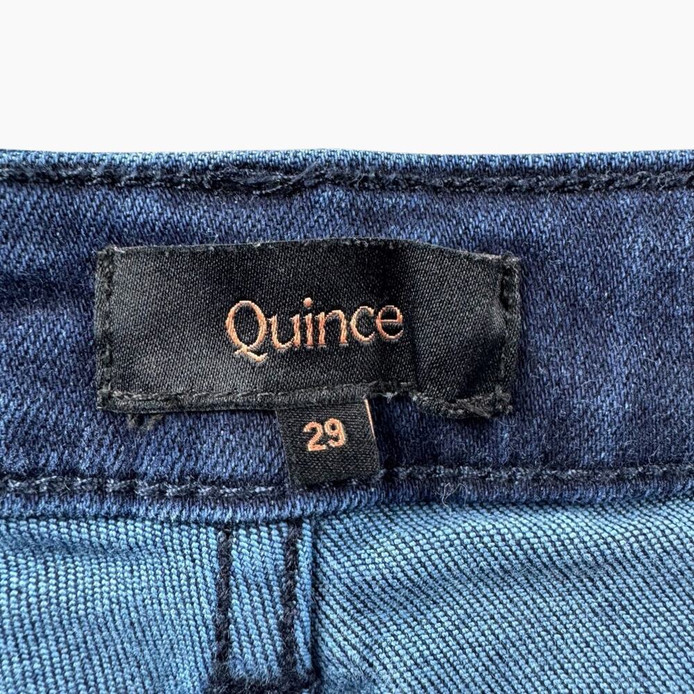 Quince Bella Stretch Straight Jeans 29 Deep Sea Blue Denim Organic Cotton - Picture 6 of 16